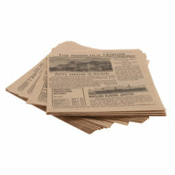 4-TH1700 - 12 x 12 Food-Safe Hawaii Newsprint Liner, Brown, 1000  pieces./cs. - G.E.T