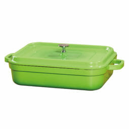 GET Heiss 2.5 Qt. Green Enamel Coated Cast Aluminum Round Dutch Oven with  Lid CA-011-G/BK