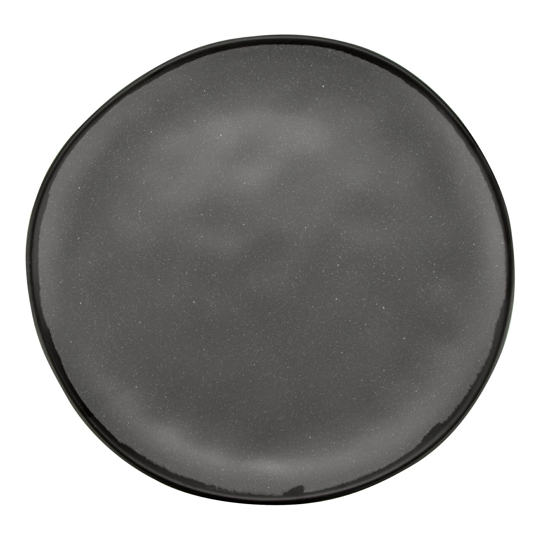10.5″ Speckled Gray, Melamine, Round Coupe Dinner Plate, G.E.T. Pottery Market Matte GET