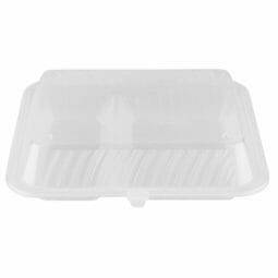 Get EC-21-CL Eco Clear Polypropylene 12 oz. Reusable Side-Dish/Large Sauce Cup with Hinged Lid - 24/Case