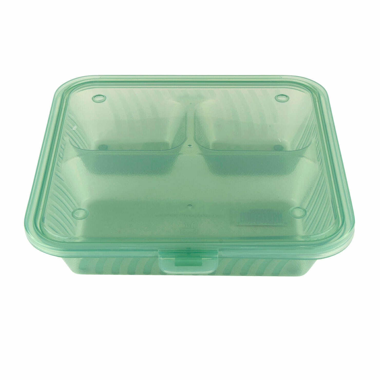 G.E.T. 3 Compartment Jade Polypropylene Eco-Takeout Container - 9L x 9W x  3 1/2H