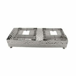 Pounded Stainless Steel Double Burner Griddle