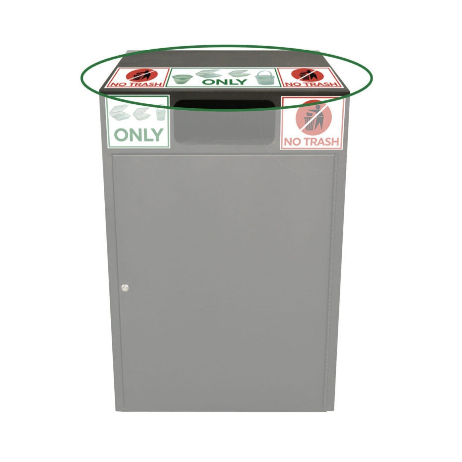 TOP26X6 26 X 6 Receptacle Bin Top Decal NO TRASH ONLY NO TRASH G E T top26x6-26-x-6-receptacle-bin-top-decal-no-trash-only-no-trash-g-e-t