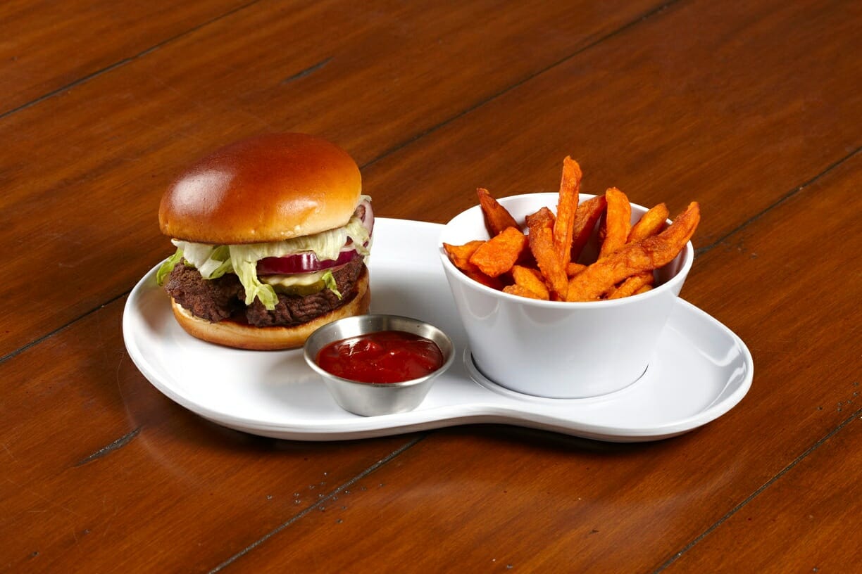 Creative serving Burger Fries