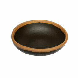 B-35-BR - 2.5 oz. Brown, Melamine, Ramekin, Small Round Side Dish Sauce Cup, (3 oz. rim-full), 3.5" Top Dia., 1" Deep, G.E.T. Pottery Market Glazed