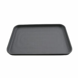 RS-128-GRM/BKM - 12" x 8" Melamine Rectangular Plate, Gray Matte inside/ Black Matte outside, GET. Roca.