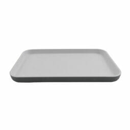 RS-128-WM/GRM - 12" x 8" Melamine Rectangular Plate, White Matte inside/ Gray Matte outside, GET. Roca.