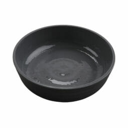 RB-7-GRS/BKM - 7" Low Street - 24 oz Melamine Bowl, (30oz Rim Full) Glossy Gray inside/ Black Matte outside, GET. Roca.