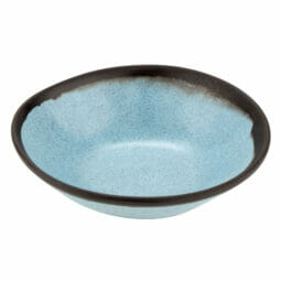 B-180-GBL - 16 oz. Speckled Grayish Blue, Melamine, Salad Bowl, (20 oz. rim-full), 7" Top Dia., 1.75" Deep, G.E.T. Pottery Market Matte