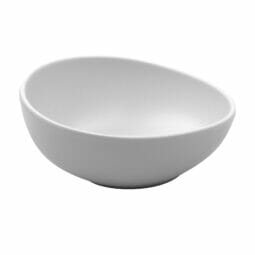B-1000-W - 10 oz. White, Melamine, Bouillon Bowl, (12.5oz. rim-full), 2.85" H, 5.25" L x 4.25" W, G.E.T. Riverstone