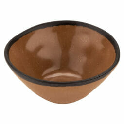 B-80-TP - 8 oz. Speckled Taupe, Melamine, Salad/Soup/Side Dish Bowl, (12 oz. rim-full), 5" Top Dia., 2" Deep, G.E.T. Pottery Market Matte