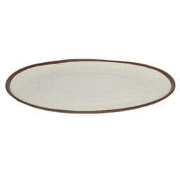 P-183-CRM - 18" x 13" Cream, Melamine Oval Platter, G.E.T. Pottery Market Glazed