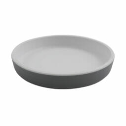 RP-5-WM/GRM - 5" Round Melamine Dinner plate, White Matte inside/ Gray Matte outside, GET. Roca.