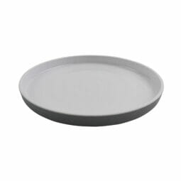 RP-9-WS/GRM - 9" Round Edged Melamine Dinner plate, Glossy White inside/ Gray Matte outside, GET. Roca.