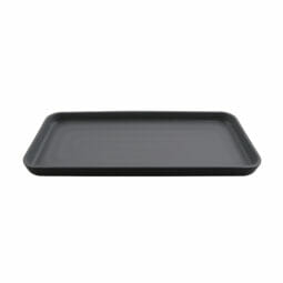 RS-136-GRM/BKM - 13" x 6" Melamine Rectangle Platter, Gray Matte inside/ Black Matte outside, GET. Roca.
