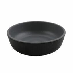 RR-5-GRM/BKM - 4oz Shallow Side Melamine Dish/Monkey Dish, (5 oz Rim Full), Gray Matte inside/ Black Matte outside, GET. Roca.