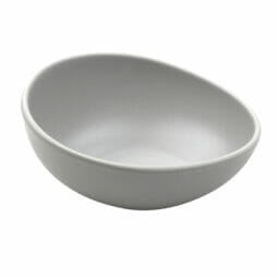 B-1200-LG - 8 oz. Light Gray, Melamine, Small Side Dish/Soup Bowl, (11 oz. rim-full), 1.8" H, (2.1" Max H), 5.1" L x 4.4" W, G.E.T. Riverstone