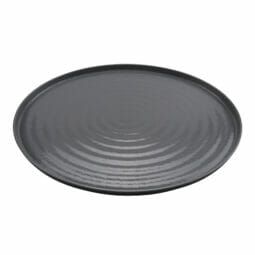 RO-2016-GRS/BKM - 20" x 16" Melamine Oval Platter, Glossy Gray inside/ Black Matte outside, GET. Roca.