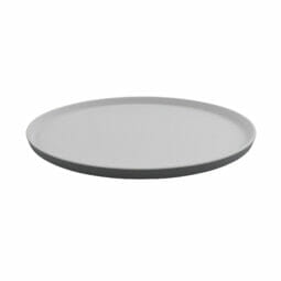 RO-1612-WM/GRM - 16" x 12" Melamine Oval Platter, White Matte inside/ Gray Matte outside, GET. Roca.