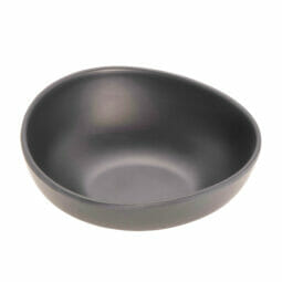 B-500-DG - 3 oz. Dark Gray, Melamine, Small Side Dish Bowl, (4.5 oz. rim-full), 1.4" H, (1.6" Max H), 3.9" L x 3.4" W, G.E.T. Riverstone