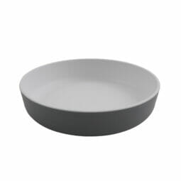 RB-9-WM/GRM - 9" Low Street - 42oz Melamine Bowl (54 oz Rim Full), White Matte inside/ Gray Matte outside, GET. Roca.