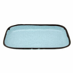CS-1170-GBL - 12" x 7.5" Speckled Grayish Blue, Melamine, Rectangular Dinner Plate, G.E.T. Pottery Market Matte