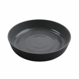 RB-9-GRS/BKM - 9" Low Street - 42 oz Melamine Bowl (54 oz Rim Full), Glossy Gray inside/ Black Matte outside, GET. Roca.