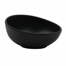 B-2000-DG - 12 oz. Dark Gray, Melamine, Salad Bowl, (15.5 oz. rim-full), 1.9" H, (2.6" Max H), 6.4" L x 5" W, G.E.T. Riverstone