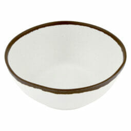 B-303-CRM - 1 qt. Cream, Melamine, Large Salad Bowl, (1.2 qt. rim-full), 7" Top Dia., 2.5" Deep, G.E.T. Pottery Market Glazed