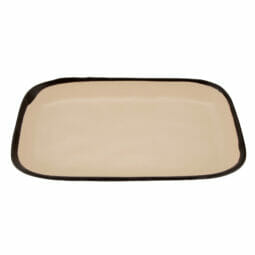 CS-1170-MA - 12" x 7.5" Manila, Melamine, Rectangular Dinner Plate, G.E.T. Pottery Market Matte