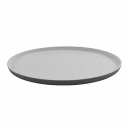 RO-1612-WS/GRM - 16" x 12" Melamine Oval Platter, Glossy White inside/ Gray Matte outside, GET. Roca.