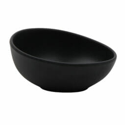 B-1200-DG - 8 oz. Dark Gray, Melamine, Small Side Dish/Soup Bowl, (11 oz. rim-full), 1.8" H, (2.1" Max H), 5.1" L x 4.4" W, G.E.T. Riverstone