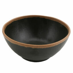 B-302-BR - 20 oz. Brown, Melamine, Round Entree Bowl, (28 oz. rim-full), 6.25" Top Dia., 2.25" Deep, G.E.T. Pottery Market Glazed