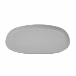 CS-1410-LG - 14" x 10" Light Gray, Melamine, Oval Coupe Platter, 1.24" H, G.E.T. Riverstone