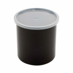 CR-0270-BK - 2.7 qt., 6.5" Round Crock w/Lid, 6.5" Deep