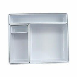 BN-ABCDEF-W - Bento Box with Lid, White Melamine, 11.75"L x 9.9"W x 3.2"H, (7 pcs Set), Milano, GET