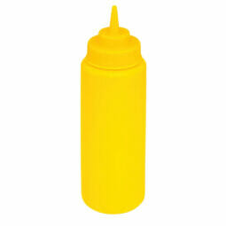 SB-32-Y - 32 oz., 3.13" Wide Mouth Squeeze Bottle, 10.5" Tall (w/lid)
