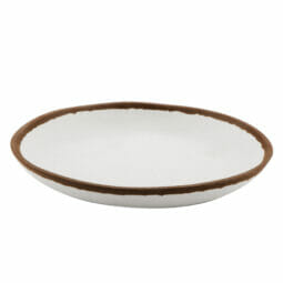 P-100-CRM - 1 qt. Cream, Melamine, Soup Plate, (1.2 qt. rim-full), 10" Top Dia., 1.5 Deep, G.E.T. Pottery Market Glazed