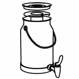 8151011 - SPARE Spare Container for Milk Can 3l, Model Gold Milk can with draining, Stainless Steel Lid (24 carat gold-plated), FRILICH Stainless Steel Faucetand Stainless Steel Crushed Ice tube