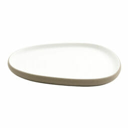 21381-TOH/SND - 12.7" hatch touch of honey interior/sandstone exterior oblong melamine platter, 12.7"L x 8.7"W x 1"H, GET, cheforward