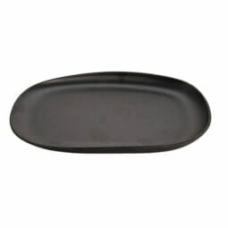 CS-1275-DG - 12" x 7.5" Dark Gray, Melamine, Oval Coupe Dinner Plate, 0.6" H, (1" Max H), G.E.T. Riverstone