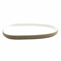 21380-TOH/SND - 11.6" hatch touch of honey interior/sandstone exterior small oblong melamine platter, 11.6"L x 5.6"W x 1"H, GET, cheforward