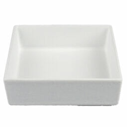 COMP30-MOD-WW - 30.05 oz., 4.25" Square Inclined Straight Sided Salad Bar Bowl, 5" Deep, Bugambilia MOD Smooth Finish, White