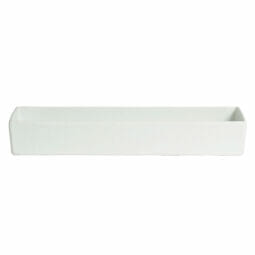 COMP38-MOD-WW - 3.96 qt., 19.68" x 6.5" Rectangular Straight Sided Salad Bar Bowl, 3" Deep, Bugambilia MOD Smooth Finish, White