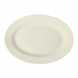 PP1100737712 - 11 3/4" x 8 1/4" Cream White Porcelain Oval Platter, Corona Americana (MTO 6-8 weeks)