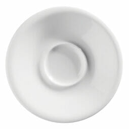PA1101810124 - 5" Bright White Porcelain Espresso Saucer, Corona Actualite (MTO 6-8 weeks)