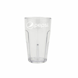 9920-C-APPLE - 20 oz. Clear, SAN, Pepsi Dual Logo Tumbler, (21.2 oz. Rim-Full), 3.63" Top Dia., 6.1" Tall G.E.T. Bahama Tumbler