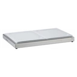 6254021 - UNISON Freshness Dish 'GN' with two 1/2 GN-China Plate Model Stainless Steel, Base made of Stainless Steel with plastic Inset and Cooling Cushion