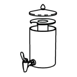 8162010 - SPARE Spare Container for Juice Disp. 5l, Model Gold dishwasher-proof plastic Inner Container (opal - frosted Look), Stainless Steel Lid and handle (24 carat gold-plated), FRILICH Stainless Steel Faucet and Stainless Steel Crushed Ice Tube
