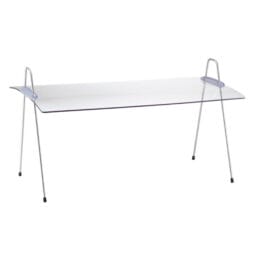 3089083 - Acrylic Rectangular Sneeze Guard, Portable and Adjustable Incline for a 29" Display. Includes Wire Legs. 29.5" x 16.5", 15.4" tall. FRILICH EB703E GUARD